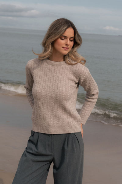 Polo sweater – 100% merino wool – camel