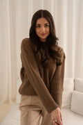Polo sweater – 100% merino wool – camel