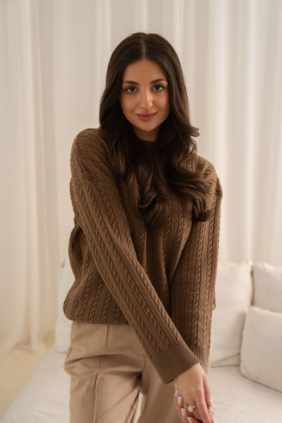 Sweter POLO – 100% wełny merino – camel