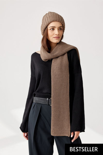 Szal COCO - 100% wełny merino - camel