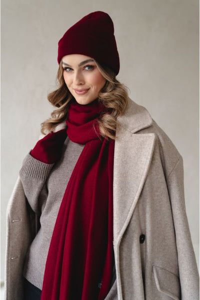 Szal PENELOPE – 100% wełny merino – bordo