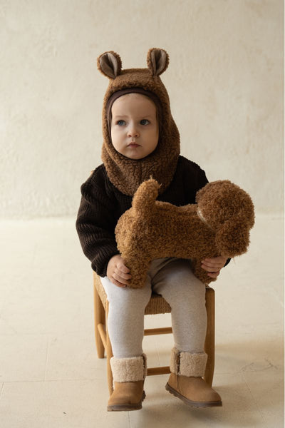 YETI children's balaclava made of merino wool – camel