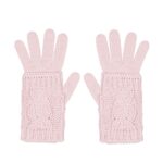 Rękawiczki - ciepłe wełniane WOOLY - PINK