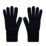Rękawiczki pojedyncze z mankietami 100% WEŁNA MERINO – KENDALL – BLACK